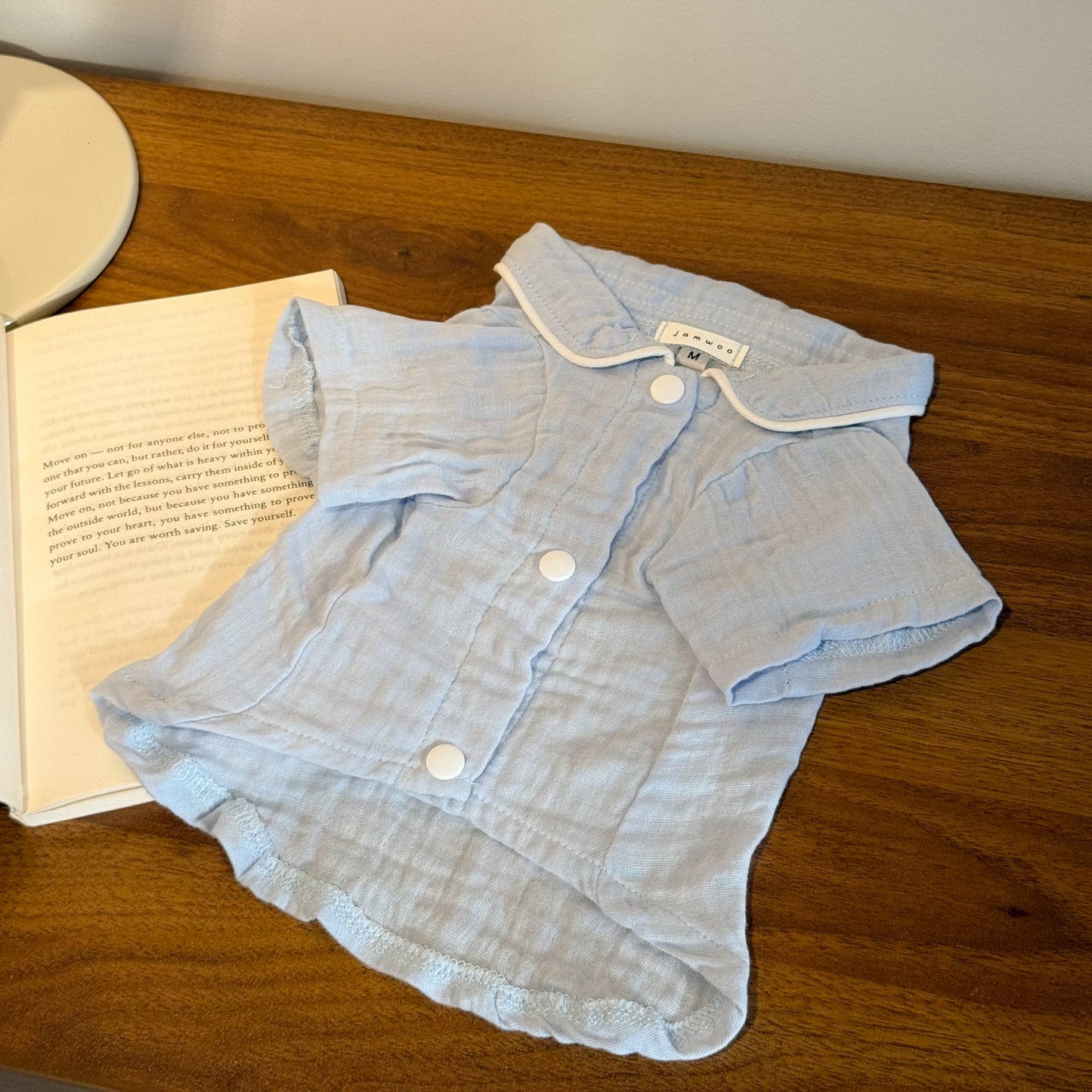 Dusty blue dog pajamas