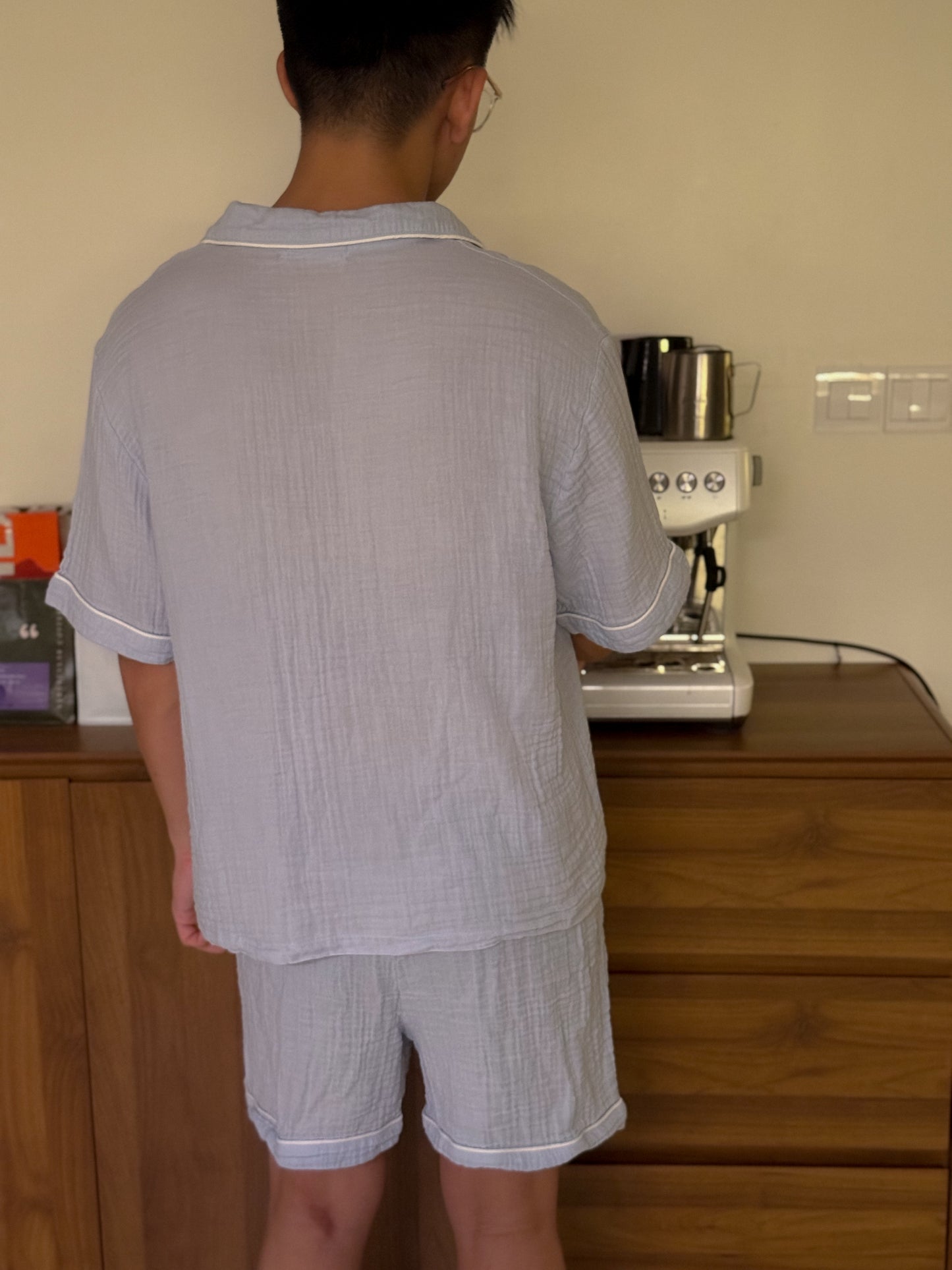 Short Sleeve Pajamas Set - Men
